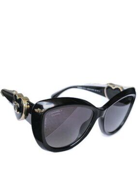 CHANEL Butterfly Sunglasses With Side Opening Heart Mirrors In Case